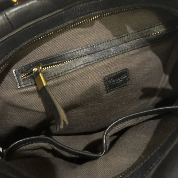 Madewell Black Leather Satchel Bag with Detachable Shoulder Strap - Picture 5 of 11